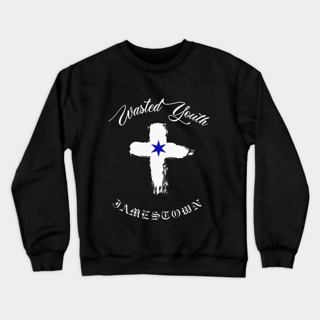 wasted Cross Crewneck Sweatshirt by JamesTownChicago